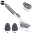 2In1 Long Handle Cleaning Brush with Removable Brush Sponge Dispenser Dishwashing Kitchen Cleaning Brush Brush Kitchen Tools