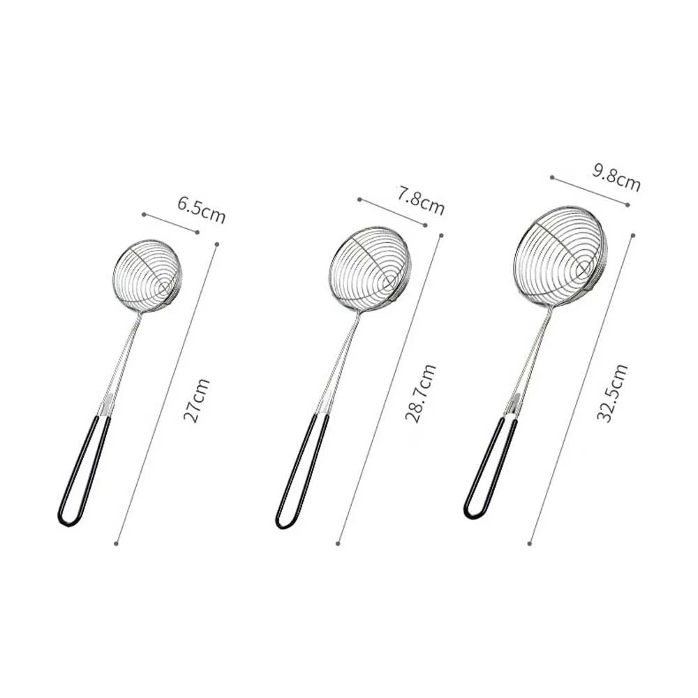 Long Handle Stainless Steel Kitchen Home Kitchen Gadget Cooking Tool Spider Strainer Skimmer Spoon Colander