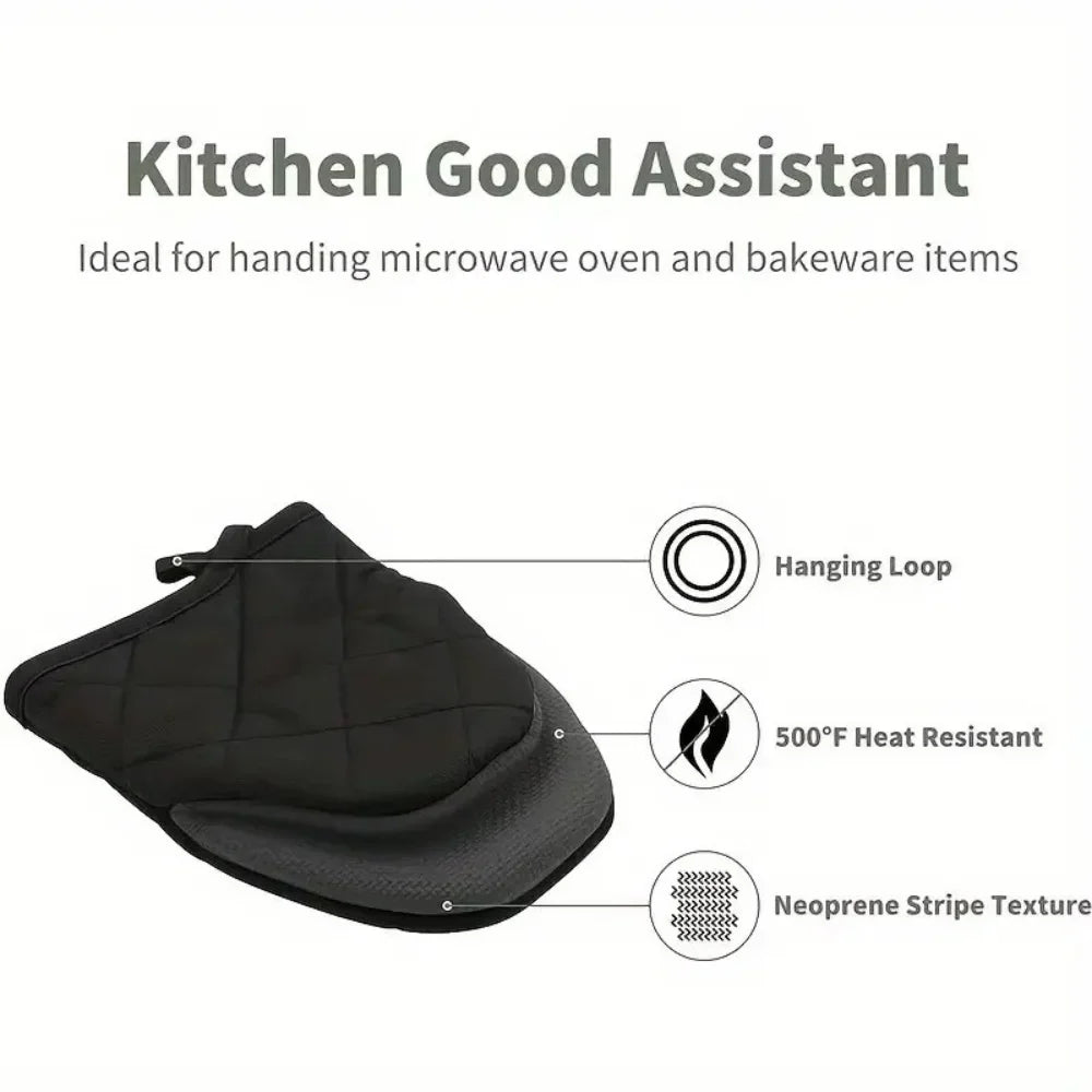 Oven Mitts 500°F Heat Resistant Oven Mitts, Non-Slip Grilling Mitts, Kitchen Safe Cooking Mitts