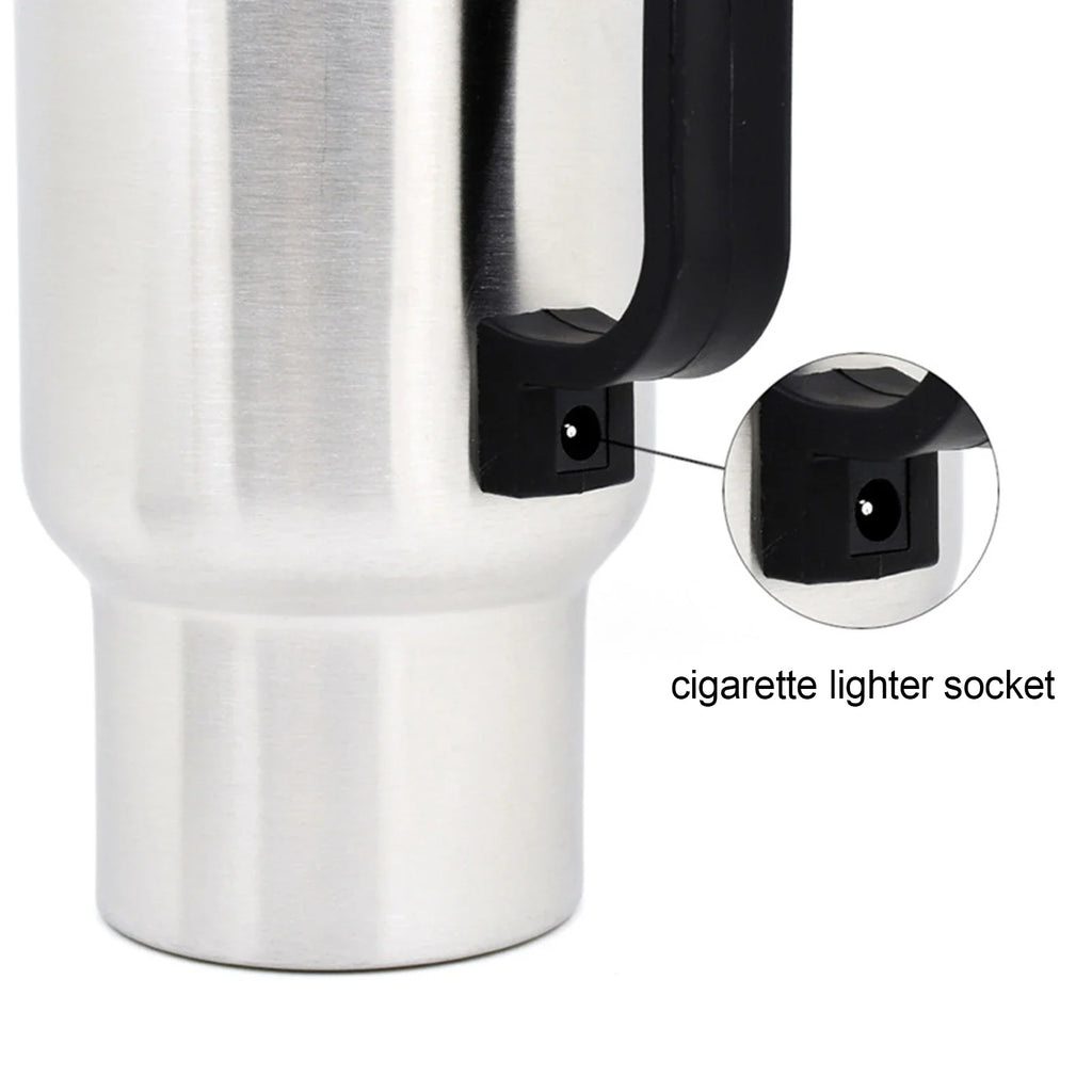 Car Electric Kettle Stainless Steel 450ml Kettle Pot Heated Automatic Shut Off for Water Tea Coffee Milk Car Kettle Thermos