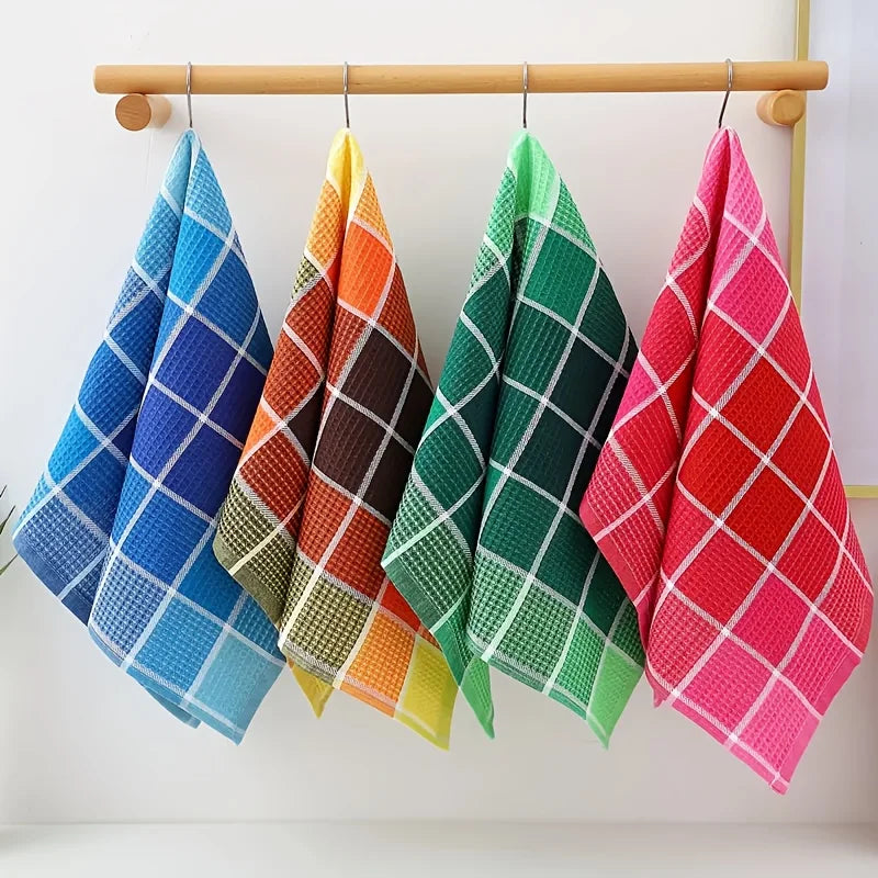 3-Pack, 38Cm*65Cm, Soft and Absorbent Kitchen Towels, with Colorful Checkered Pattern Dishcloths, Suitable for Drying Dishes and Household Use, Machine Washable, Stylish Dish Towels, Modern Design, High-Quality Weaving, Multi