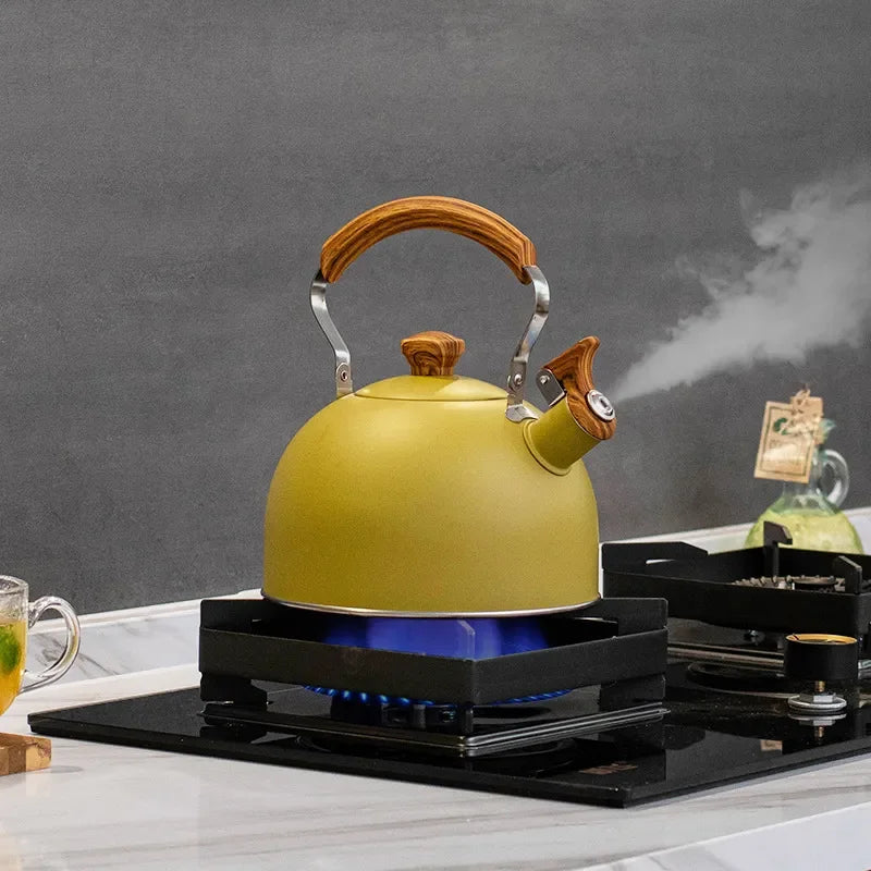 2.5L Electric Tourist Gas Stove Kettle With Whistle Stainless Steel Kitchen Home-appliance Camping Teapot Cookware Cooking Set
