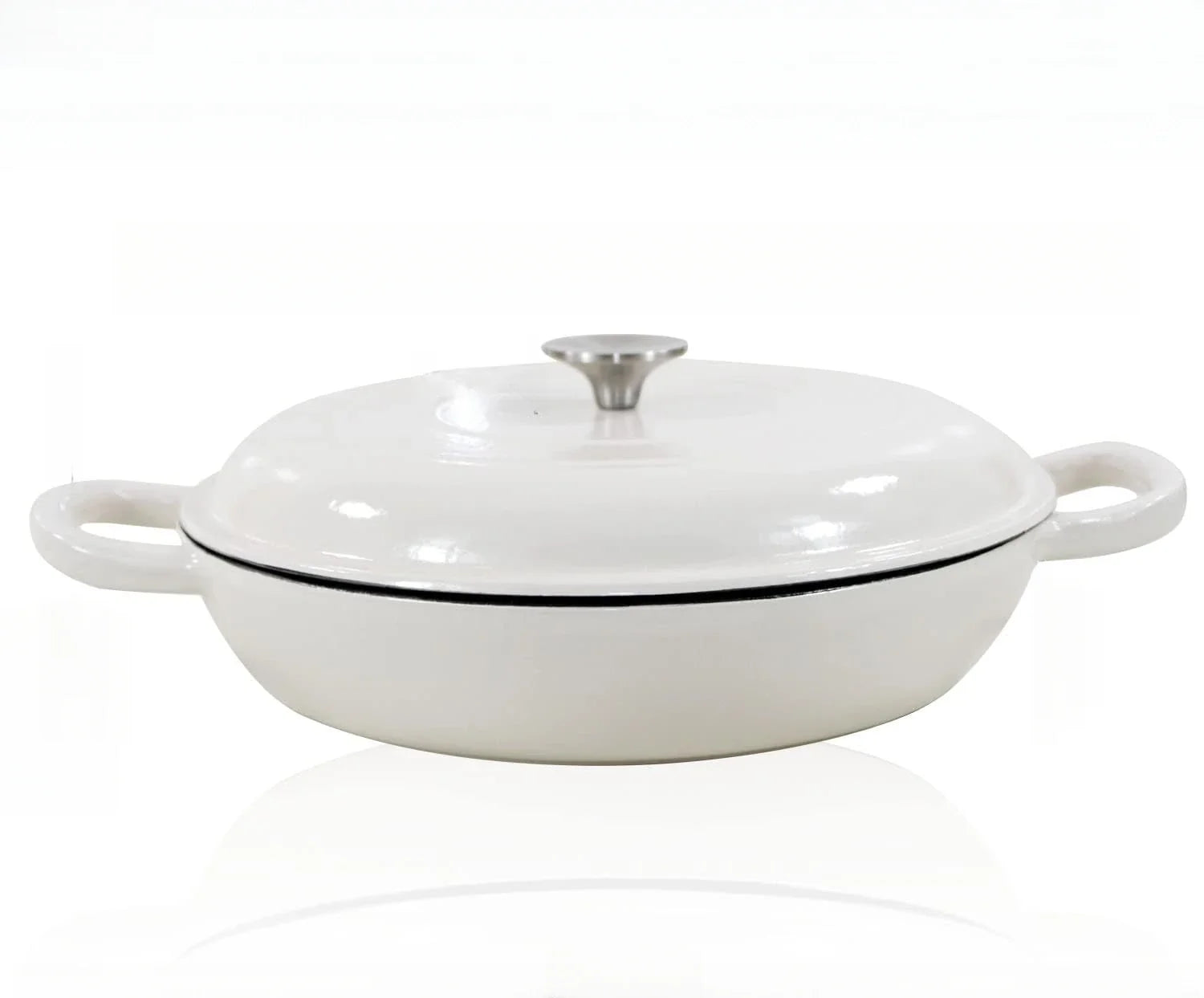 4.5L Dutch Oven Soup Pot Cast Iron Casserole Braiser  Casserole Skillet with Lid and Dual Handles Dutch Oven Baking