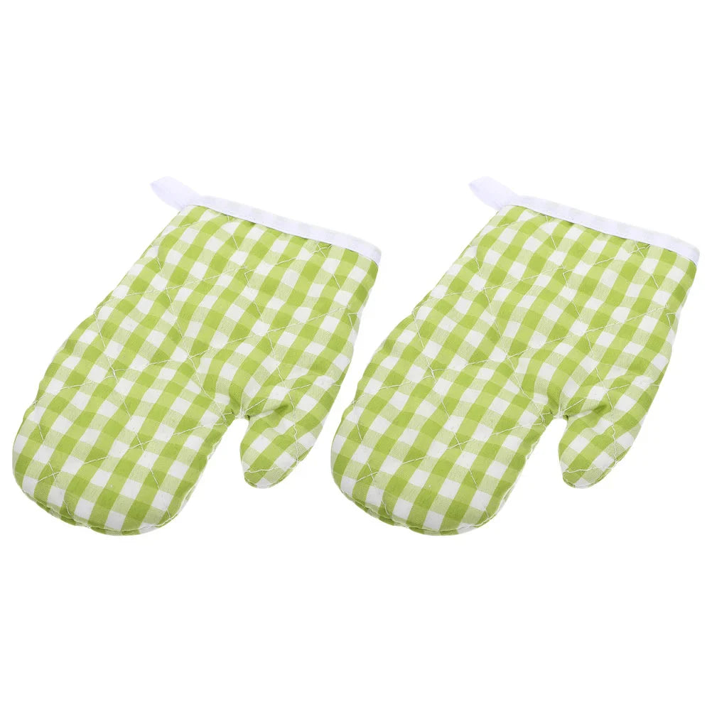 2 Pcs Oven Mitts Heat Resistant Kitchen Gloves Hand Polyester Baking Supplies Cooking Accessories Microwave Mitts