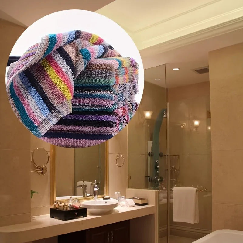 10pcs Multicolor Striped Cotton Dish Cloths-Heavy-Duty Absorbent Multi-Color Cleaning Towels Suitable, Dishwashing,household