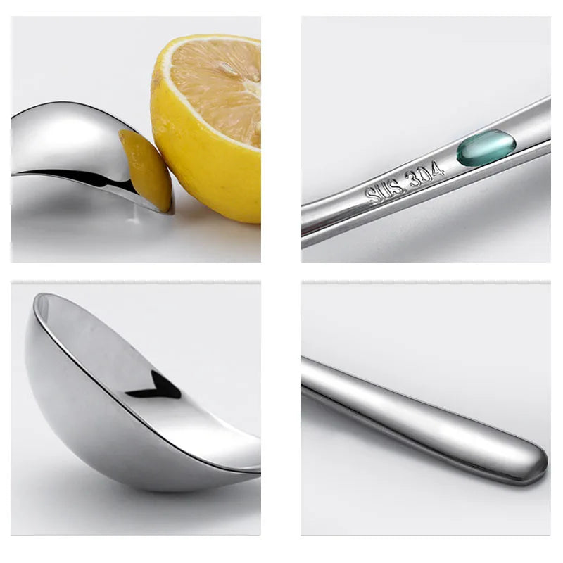 Korean Stainless Steel Thickening Spoon Creative Long Handle Hotel Hot Pot Spoon  Soup Ladle Home Kitchen Essential Tools h2