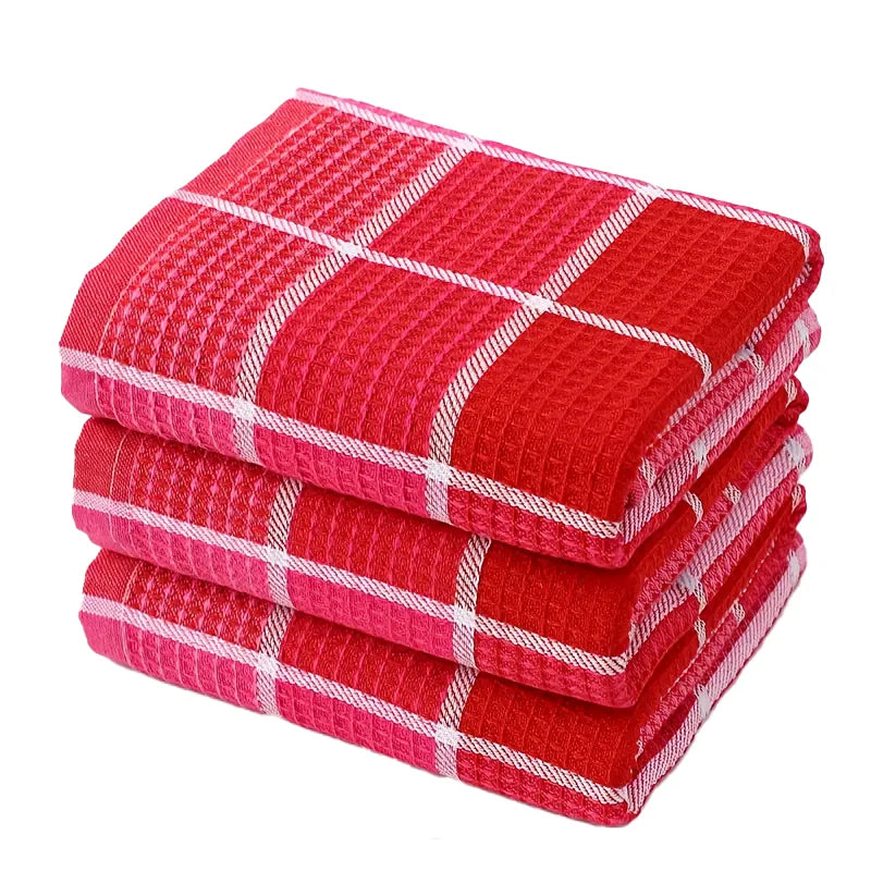 3-Pack, 38Cm*65Cm, Soft and Absorbent Kitchen Towels, with Colorful Checkered Pattern Dishcloths, Suitable for Drying Dishes and Household Use, Machine Washable, Stylish Dish Towels, Modern Design, High-Quality Weaving, Multi