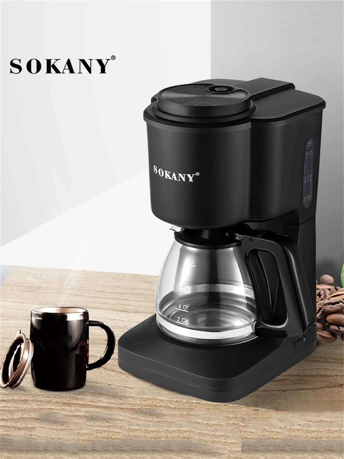 124Coffee Maker, 3-in-1 Single Serve Coffee Maker, Pod Coffee Maker for K-Pod Capsule Pods, Ground Coffee Maker, Leaf Tea Maker