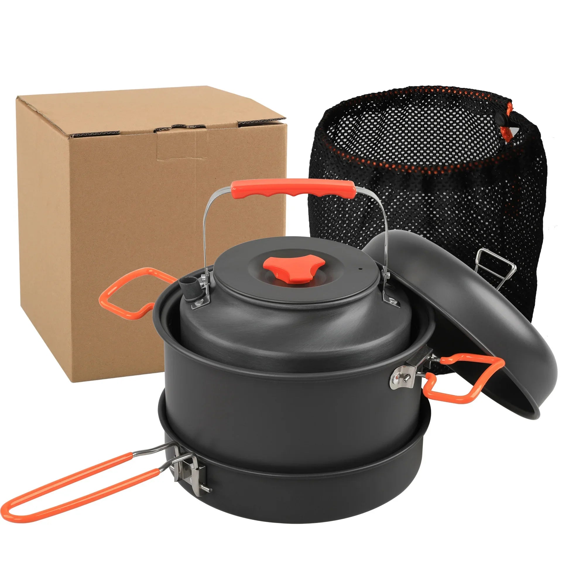 Outdoor Cookware Set Camping Cooking Pot Kettle Steamer Fry Pan Cooking Set
