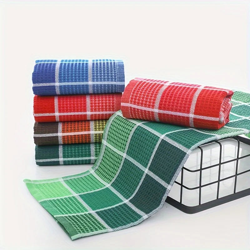 3-Pack, 38Cm*65Cm, Soft and Absorbent Kitchen Towels, with Colorful Checkered Pattern Dishcloths, Suitable for Drying Dishes and Household Use, Machine Washable, Stylish Dish Towels, Modern Design, High-Quality Weaving, Multi