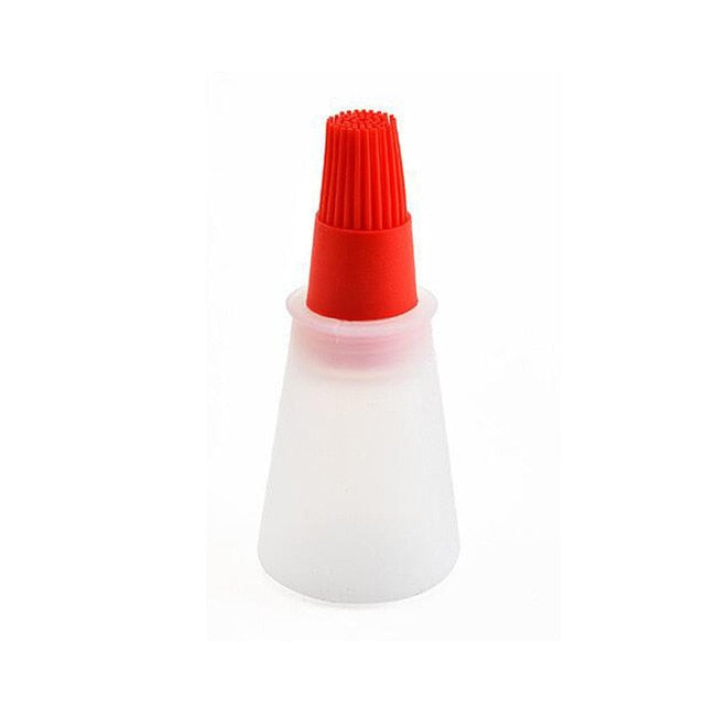 1 Pcs Portable Silicone Oil Bottle with Brush Grill Oil Brushes Liquid Oil Pastry Kitchen Baking BBQ Tool Kitchen Tools for BBQ