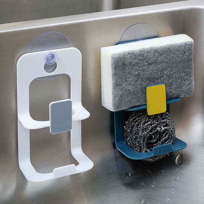 Suction Cup Sink Drain Rack Sponge Storage Holder Kitchen Sink Soap Rack Drainer Rack Storage Organizer Kitchen Accessories